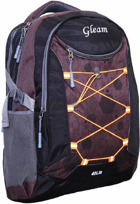 

Gleam Signature Series Multicolour School & College Bag ( Brown & Black ) with Rain Cover 40 L Backpack(Brown, Black), Black;brown