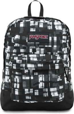 

JanSport Black Label Superbreak 25 L Backpack(Black, White), Black glitch plaid