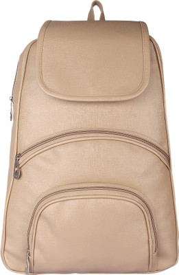 

Fashonic Beige PU Solid Backpack For Women Backpack(Beige, 16 inch)