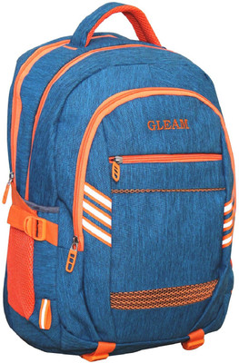 

Gleam Signature Series Multicolour School & College Bag ( Sky Blue & Orange ) with Rain Cover 30 L Backpack(Blue, Orange)