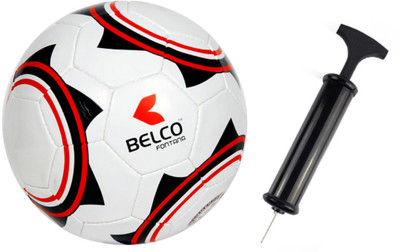 

BELCO Fontana-1 Soccer Ball With Air Pump Football - Size: (Pack of 2, Multicolor, White red