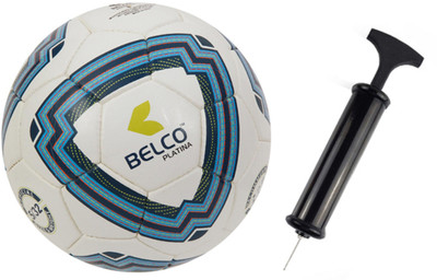

BELCO Platina-2 Soccer Ball With Air Pump Football - Size: (Pack of 2, Multicolor, White blue