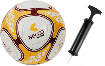 

BELCO Jumbo PVC-2 Soccer Ball With Air Pump Football - Size: (Pack of 2, Multicolor, White orange