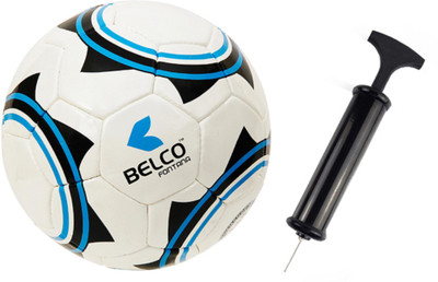 

BELCO Fontana-3 Soccer Ball With Air Pump Football - Size: (Pack of 2, Multicolor, White blue