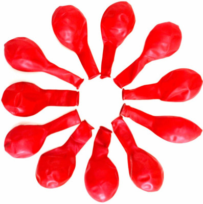 Kraft Zine Solid Pack of 150 Metallic Red Colour Balloon Balloon(Red, Pack of 150)