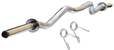 

L'AVENIR Premium 3ft. HEAVY DUTY 28mm Weight Lifting CURL ROD with CLAMPS Weight Lifting Bar(Silver)