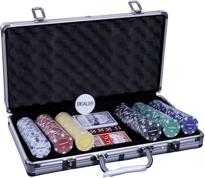 

Casinokart 300pcs premium Poker Chipset With Denomination(Multicolor)