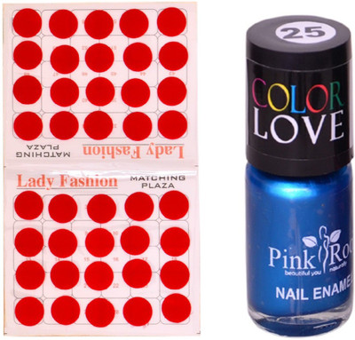 

Pink Root Nail Polish No. 25 (15ml) Lady Fashion No. 07 Red Bindi(Set of 2)