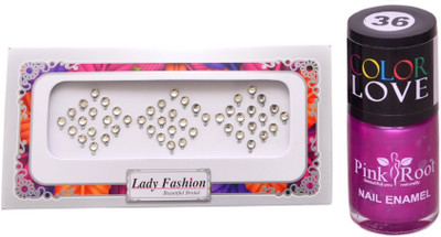 

Pink Root Nail Polish No. 36 (15ml) Lady Fashion No. 06 Stone Bindi(Set of 2)