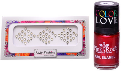 

Pink Root Nail Polish No. 01 (15ml) Lady Fashion No. 06 Stone Bindi(Set of 2)