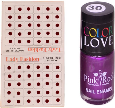 

Pink Root Nail Polish No. 30 (15ml) Lady Fashion No. 12 Maroon Bindi(Set of 2)