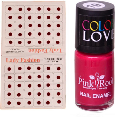 

Pink Root Nail Polish No. 18 (15ml) Lady Fashion No. 12 Maroon Bindi(Set of 2)