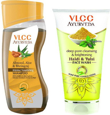 

VLCC Ayurveda Intense nourishing shampoo 100ml + Haldi & tulsi face wash 100ml(Set of 2)