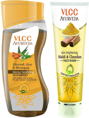 

VLCC Ayurveda Intense nourishing shampoo 100ml + Haldi & chandan Face wash 100ml(Set of 2)