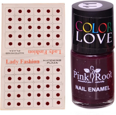 

Pink Root Nail Polish No. 11 (15ml) Lady Fashion No. 12 Maroon Bindi(Set of 2)