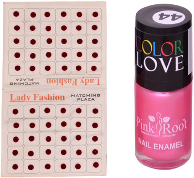 

Pink Root Nail Polish No. 44 (15ml) Lady Fashion No. 12 Maroon Bindi(Set of 2)