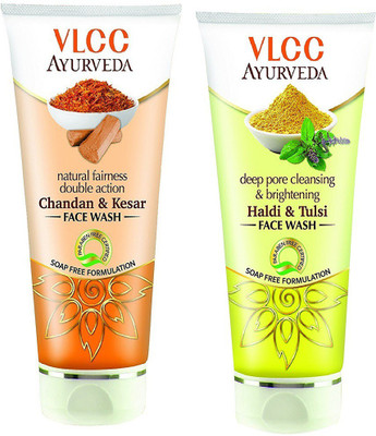 

VLCC Chandan & kesar face wash + Haldi & tulsi Face wash 100ml each(Set of 2)