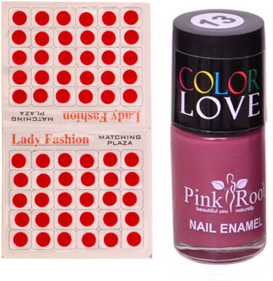 

Pink Root Nail Polish No. 13 (15ml) Lady Fashion No. 09 Red Bindi(Set of 2)