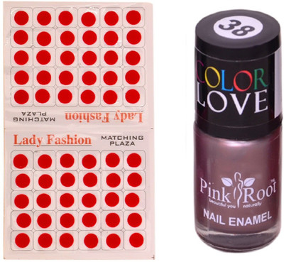 

Pink Root Nail Polish No. 38 (15ml) Lady Fashion No. 09 Red Bindi(Set of 2)