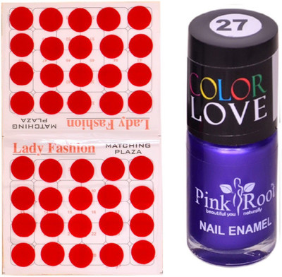 

Pink Root Nail Polish No. 27 (15ml) Lady Fashion No. 07 Red Bindi(Set of 2)