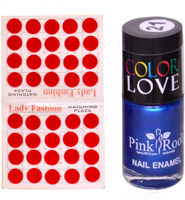 

Pink Root Nail Polish No. 21 (15ml) Lady Fashion No. 07 Red Bindi(Set of 2)