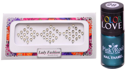 

Pink Root Nail Polish No. 28 (15ml) Lady Fashion No. 06 Stone Bindi(Set of 2)