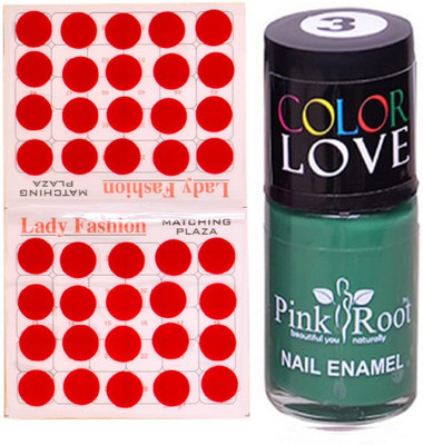 

Pink Root Nail Polish No. 03 (15ml) Lady Fashion No. 07 Red Bindi(Set of 2)