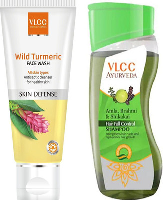 

VLCC Ayurveda Hair Fall Control Shampoo 100ml + Wild Turmeric Face wash 80ml(Set of 2)