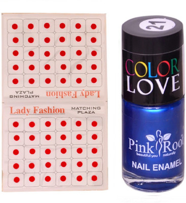

Pink Root Nail Polish No. 21 (15ml) Lady Fashion No. 08 Red Bindi(Set of 2)