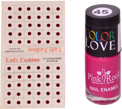 Pink Root Nail Polish No. 45 (15ml) Lady Fashion No. 12 Maroon Bindi(Set of 2)