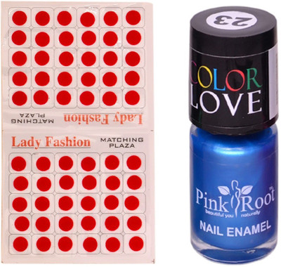 

Pink Root Nail Polish No. 23 (15ml) Lady Fashion No. 09 Red Bindi(Set of 2)