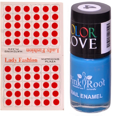 

Pink Root Nail Polish No. 04 (15ml) Lady Fashion No. 09 Red Bindi(Set of 2)