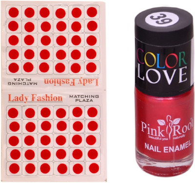 

Pink Root Nail Polish No. 39 (15ml) Lady Fashion No. 09 Red Bindi(Set of 2)