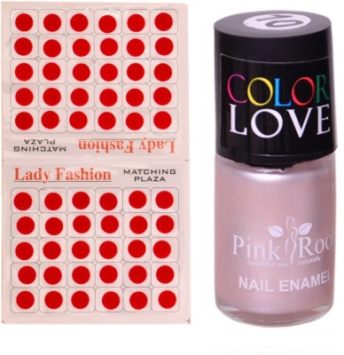 

Pink Root Nail Polish No. 10 (15ml) Lady Fashion No. 09 Red Bindi(Set of 2)