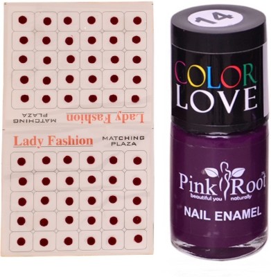 

Pink Root Nail Polish No. 14 (15ml) Lady Fashion No. 12 Maroon Bindi(Set of 2)