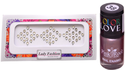 

Pink Root Nail Polish No. 38 (15ml) Lady Fashion No. 06 Stone Bindi(Set of 2)