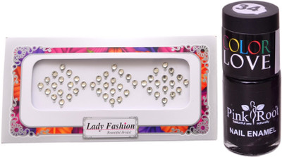 

Pink Root Nail Polish No. 34 (15ml) Lady Fashion No. 06 Stone Bindi(Set of 2)