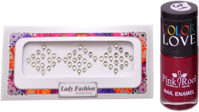 

Pink Root Nail Polish No. 31 (15ml) Lady Fashion No. 06 Stone Bindi(Set of 2)