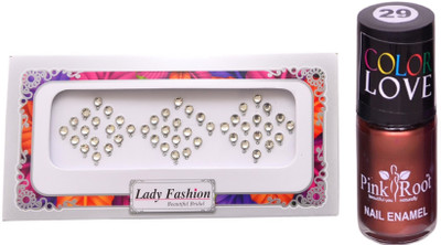 

Pink Root Nail Polish No. 29 (15ml) Lady Fashion No. 06 Stone Bindi(Set of 2)
