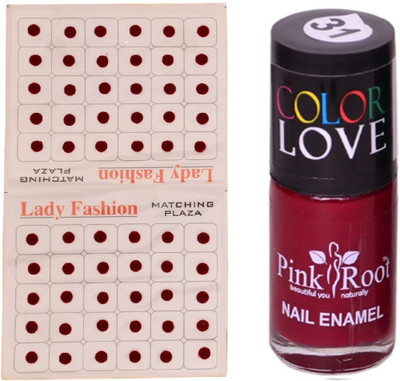 

Pink Root Nail Polish No. 31 (15ml) Lady Fashion No. 12 Maroon Bindi(Set of 2)
