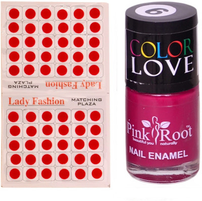 

Pink Root Nail Polish No. 09 (15ml) Lady Fashion No. 09 Red Bindi(Set of 2)