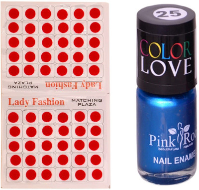 

Pink Root Nail Polish No. 25 (15ml) Lady Fashion No. 09 Red Bindi(Set of 2)