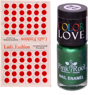 

Pink Root Nail Polish No. 22 (15ml) Lady Fashion No. 09 Red Bindi(Set of 2)
