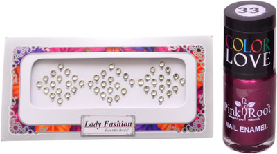 

Pink Root Nail Polish No. 33 (15ml) Lady Fashion No. 06 Stone Bindi(Set of 2)