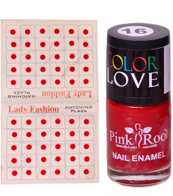 

Pink Root Nail Polish No. 16 (15ml) Lady Fashion No. 08 Red Bindi(Set of 2)