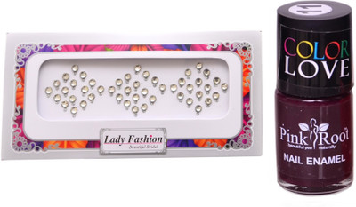 

Pink Root Nail Polish No. 11 (15ml) Lady Fashion No. 06 Stone Bindi(Set of 2)