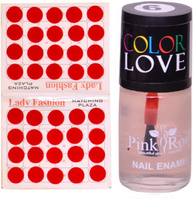 

Pink Root Nail Polish No. 06 (15ml) Lady Fashion No. 07 Red Bindi(Set of 2)