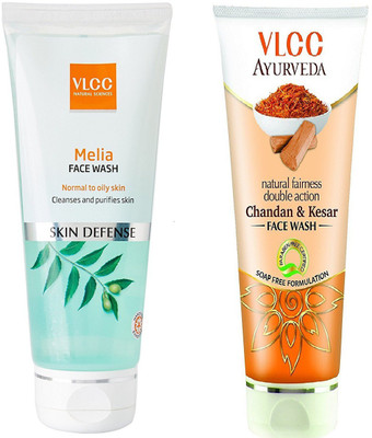 

VLCC Chandan & kesar face wash 100ml + Melia face wash 80ml(Set of 2)