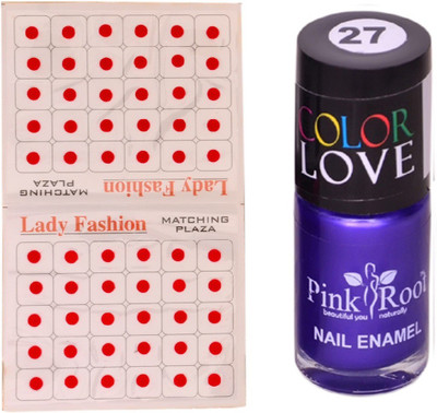 

Pink Root Nail Polish No. 27 (15ml) Lady Fashion No. 08 Red Bindi(Set of 2)
