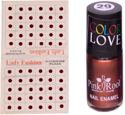 

Pink Root Nail Polish No. 29 (15ml) Lady Fashion No. 12 Maroon Bindi(Set of 2)